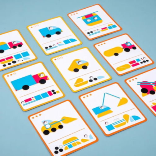 Tangram Educațional cu Vehicule – Joc de Construcție și Logică pentru Copii