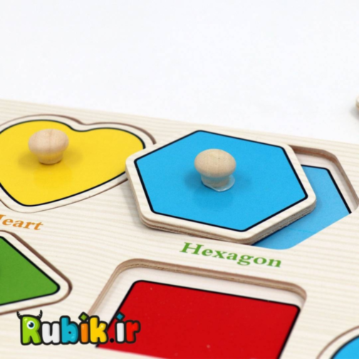 Puzzle din Lemn cu Forme Geometrice și Tablă de Scris