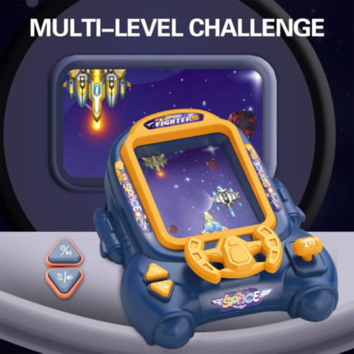 Consolă Portabilă Space Fighter cu Obstacole Spațiale (culoare aleatorie)