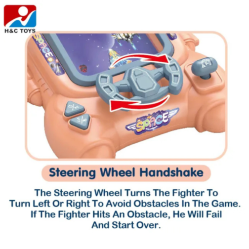 Consolă Portabilă Space Fighter cu Obstacole Spațiale (culoare aleatorie)