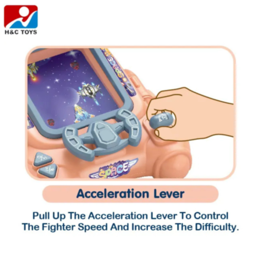 Consolă Portabilă Space Fighter cu Obstacole Spațiale (culoare aleatorie)