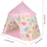 Căsuță de Joacă Roz Tip Cort pentru Copii, Model Animale Colorate, 125 cm