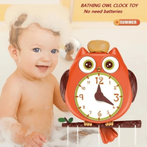 Bufniță cu Ceas și Jet de Apă pentru Baie (culoare aleatorie)