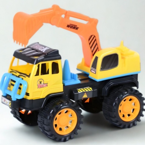 Camion cu excavator pentru copii, jucărie construcții