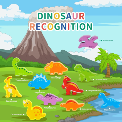 Set educativ de stivuire și echilibrare cu dinozauri