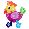 Puzzle evolutiv ou-pui-găină din lemn