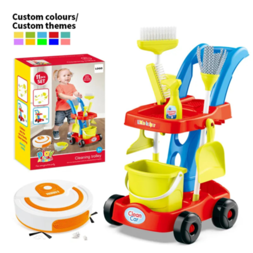Set de Curățenie pentru Copii - Cu Cărucior, Unelte și Aspirator Simulat