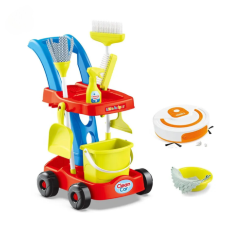 Set de Curățenie pentru Copii - Cu Cărucior, Unelte și Aspirator Simulat
