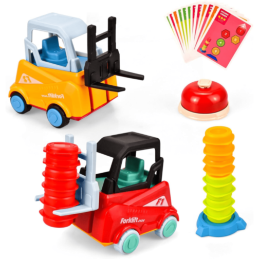 Set Joc cu 2 Stivuitoare Galben și Roșu