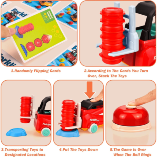 Set Joc cu 2 Stivuitoare Galben și Roșu