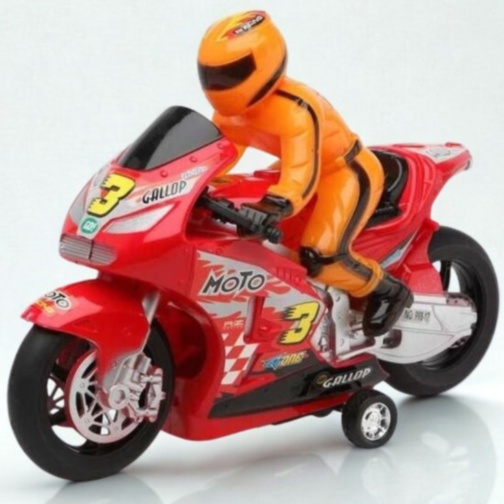 Motocicletă de curse cu pilot pentru copii (culoare aleatorie)