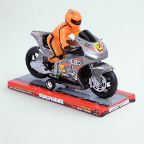 Motocicletă de curse cu pilot pentru copii (culoare aleatorie)