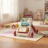 Premergător multifuncțional 6 în 1 cu activități (bej deschis)