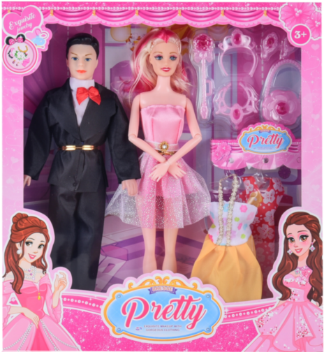 Barbie și Ken cu 2 Ținute și Accesorii Fashion