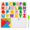 Set educativ cu litere mari, tangram și tablă