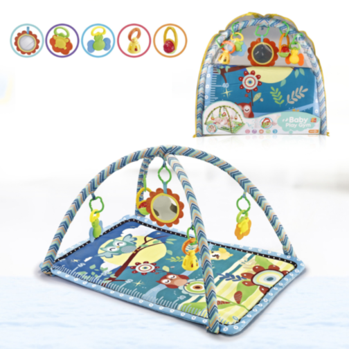 Covoraș interactiv cu jucării suspendate pentru bebeluși