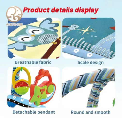 Covoraș interactiv cu jucării suspendate pentru bebeluși