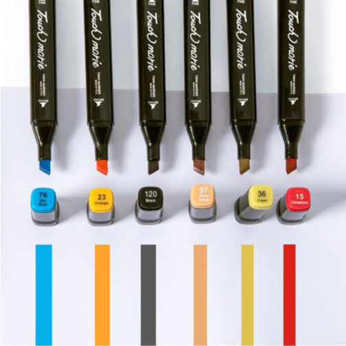 Set de 60 Markere Colorate Dublu Vârf cu Husă Practică