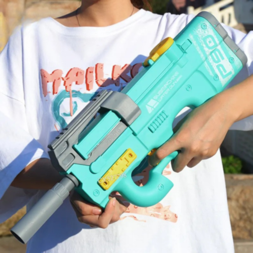 Pistol Electric cu Apă P90, Reîncărcabil USB, Jet Puternic (culoare aleatorie)