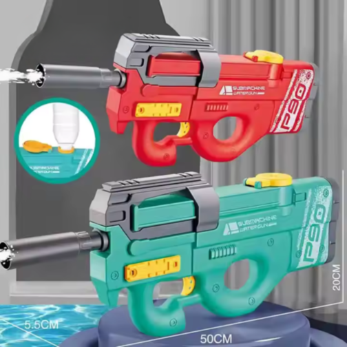 Pistol Electric cu Apă P90, Reîncărcabil USB, Jet Puternic (culoare aleatorie)