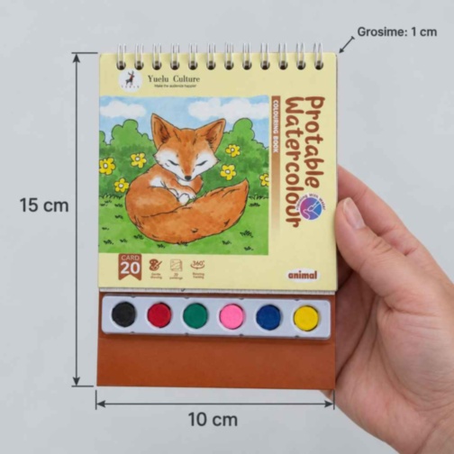Carte de pictat cu acuarele și pensulă, 20 desene