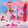 Păpușă Fashion 30 cm cu Dulap și 3 Ținute – Set de Coafat și Accesorii pentru Fetițe