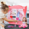 Păpușă Fashion 30 cm cu Dulap și 3 Ținute – Set de Coafat și Accesorii pentru Fetițe