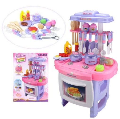 Mega Bucătărie Interactivă cu Aragaz, Cuptor, Tacâmuri, Produse Alimentare