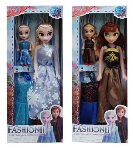 Set 2 Păpuși Frozen cu 1 Ținută