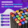 Set Markere cu 120 Culori Vibrante – Perfect pentru Artă și Design