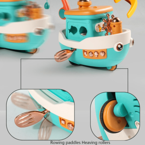 Barcă Interactivă cu Pescuit și Pești Magnetici (culoare aleatorie)