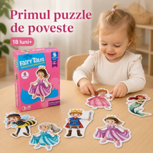Set puzzle cu personaje din povești pentru copii mici