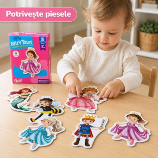 Set puzzle cu personaje din povești pentru copii mici