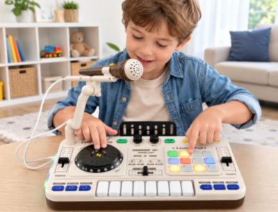 Mixer DJ muzical pentru copii cu microfon și lumini | image