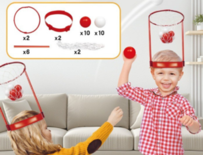 Set Coș de Baschet Amuzant cu Bentiță și Mingi | Joc Interactiv pentru Copii și Familie | image