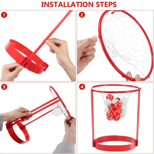 Set Coș de Baschet Amuzant cu Bentiță și Mingi | Joc Interactiv pentru Copii și Familie