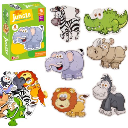 Puzzle Animale Junglă 6 în 1 pentru Copii