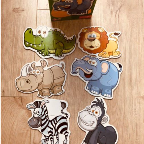 Puzzle Animale Junglă 6 în 1 pentru Copii