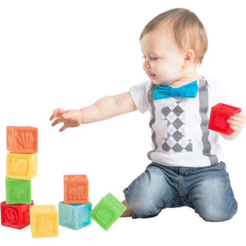 Set interactiv de jucării pentru bebeluși - Cuburi, mingi și telecomandă muzicală