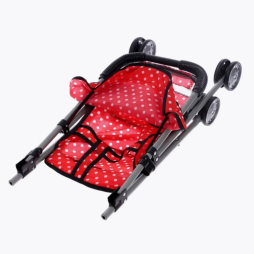 Cărucior pentru Păpuși cu Design Elegant și Cadru Metalic