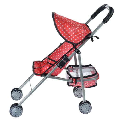 Cărucior pentru Păpuși cu Design Elegant și Cadru Metalic