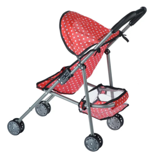 Cărucior pentru Păpuși cu Design Elegant și Cadru Metalic