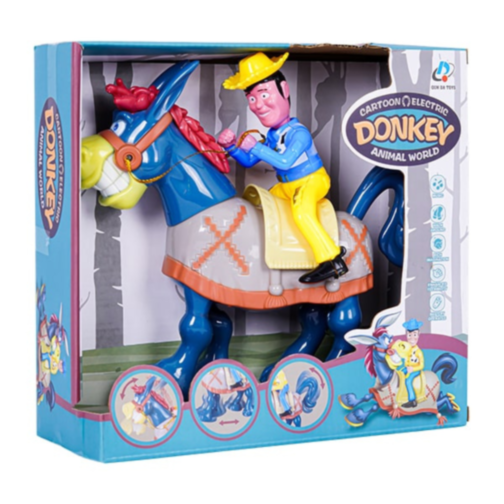 Cowboy pe Măgar Electric cu Sunete și Mișcare - Aventură Animată