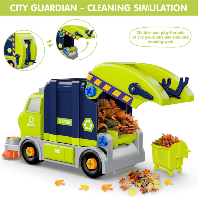 Camion de reciclare cu funcții interactive și șurubelniță electrică | image