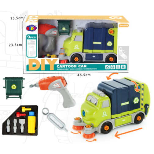 Camion de reciclare cu funcții interactive și șurubelniță electrică