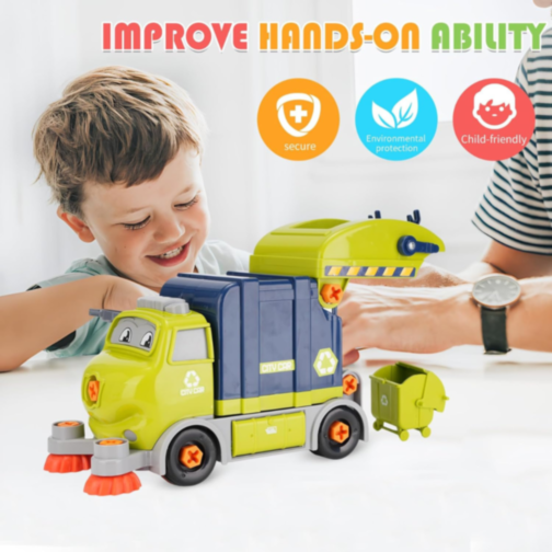 Camion de reciclare cu funcții interactive și șurubelniță electrică