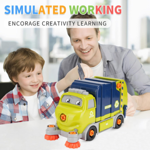 Camion de reciclare cu funcții interactive și șurubelniță electrică