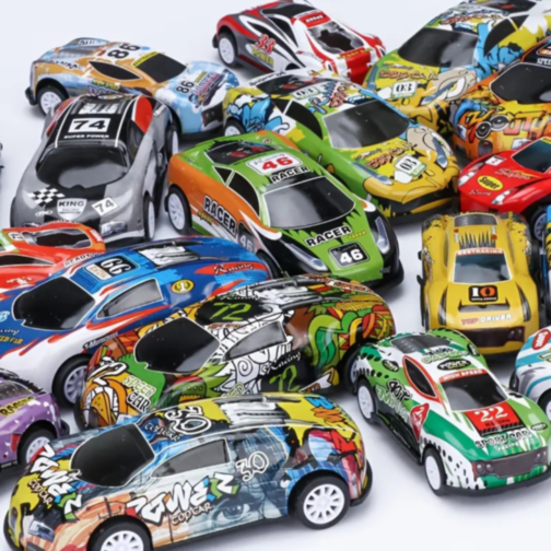 Set 25 Mașinuțe Metalice cu Mecanism Pull-Back – Modele Sport și Graffiti