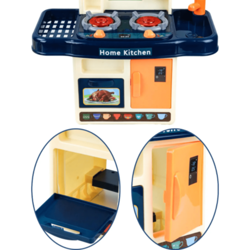 Bucătărie Interactivă cu Accesorii și Sunete pentru Copii (albastru)
