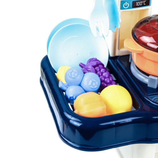 Bucătărie Interactivă cu Accesorii și Sunete pentru Copii (albastru)